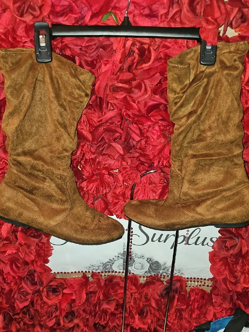 Dots Women's Brown Suede Mid-Calf Boots Size 8